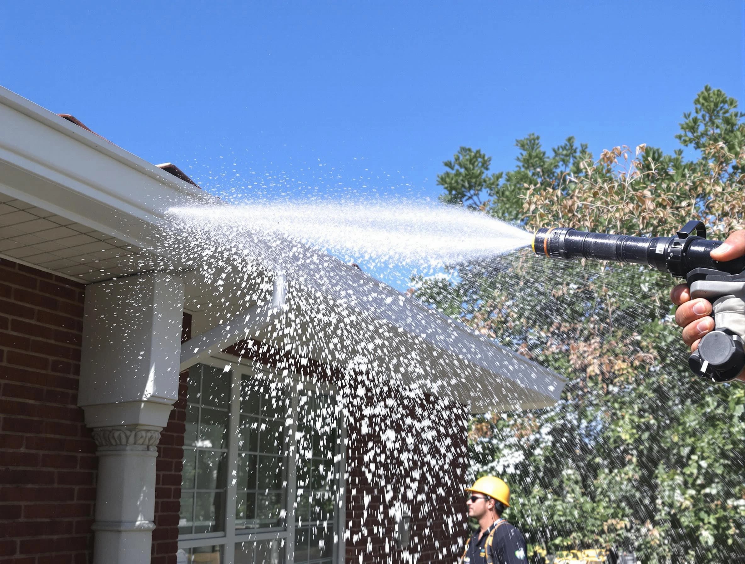 Cleared downspout by Mentor Roofing Company ensuring unrestricted flow in Mentor, OH