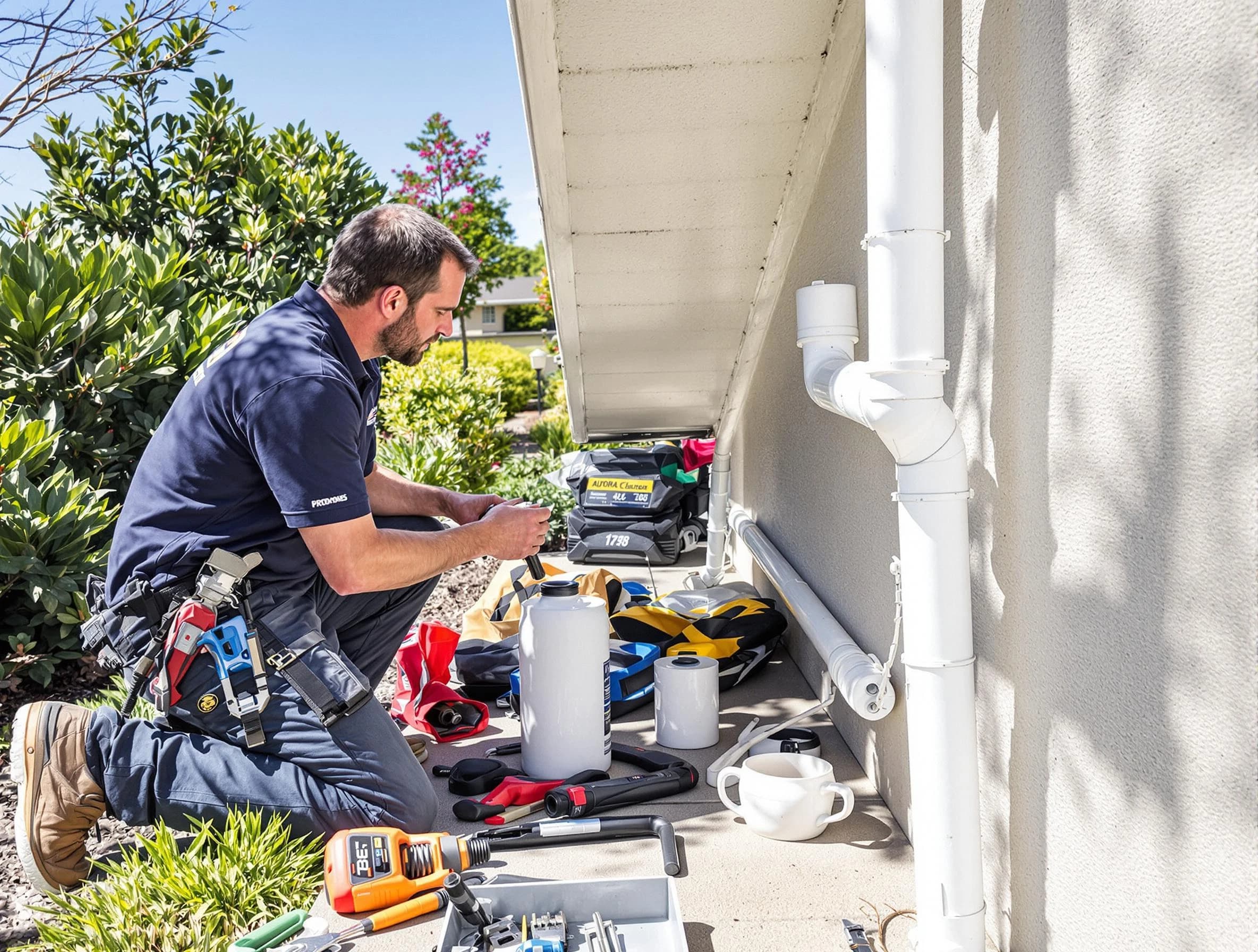 Mentor Roofing Company expert fixing a downspout in Mentor, OH