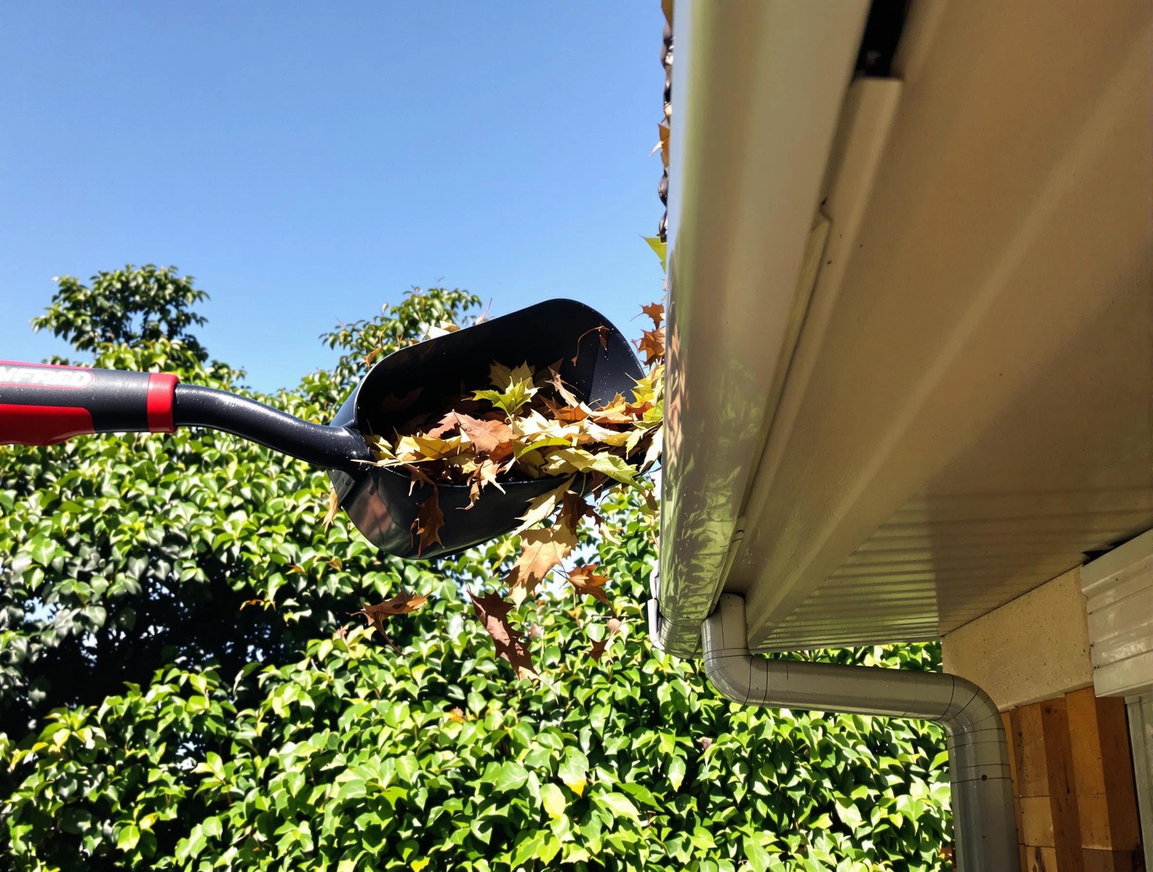 Mentor Roofing Company performing gutter cleaning at a home in Mentor, OH