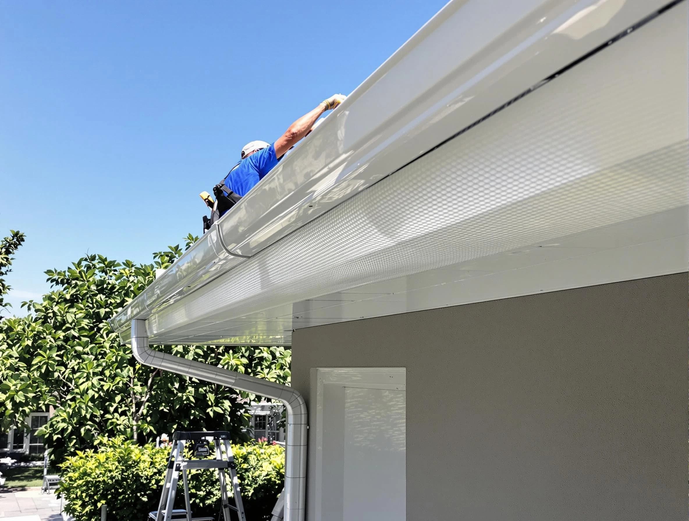 Debris-free gutter guard system by Mentor Roofing Company in Mentor, OH