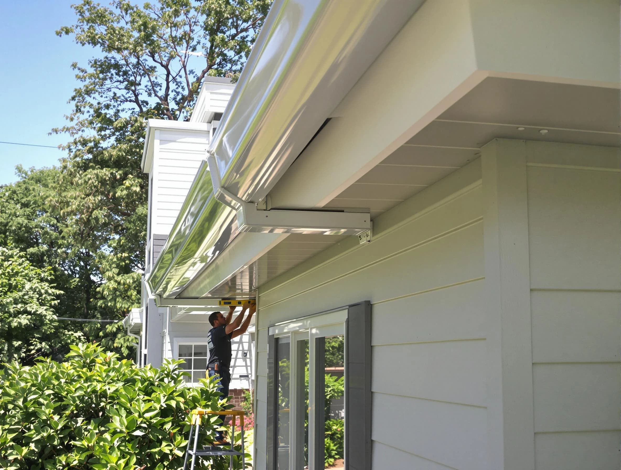 Properly aligned gutter system installed by Mentor Roofing Company in Mentor, OH