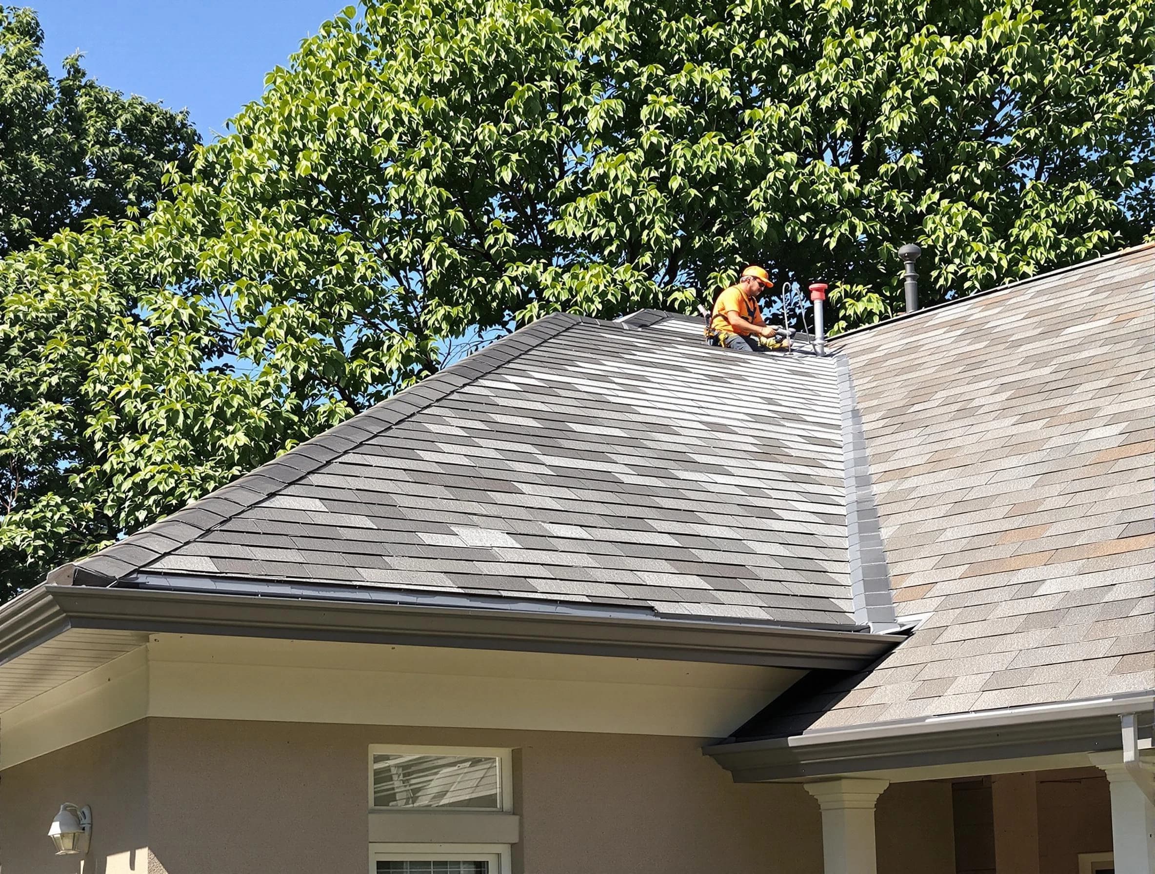 Newly completed shingle roofing by Mentor Roofing Company in Mentor, OH